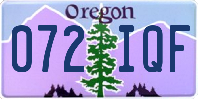 OR license plate 072IQF