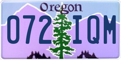 OR license plate 072IQM