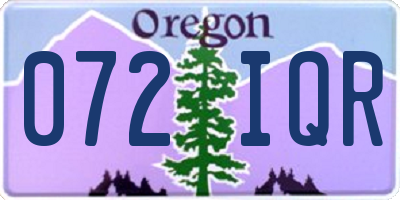 OR license plate 072IQR
