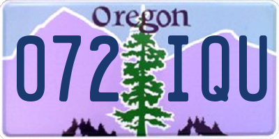 OR license plate 072IQU