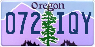 OR license plate 072IQY