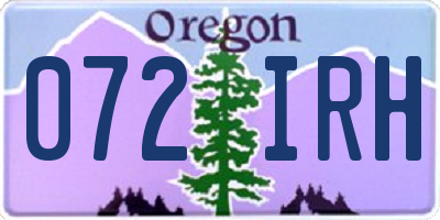 OR license plate 072IRH