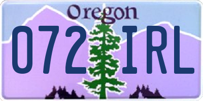 OR license plate 072IRL