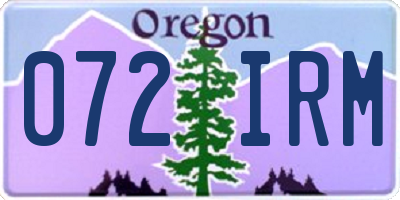 OR license plate 072IRM