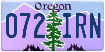 OR license plate 072IRN