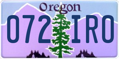 OR license plate 072IRO