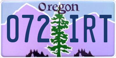 OR license plate 072IRT