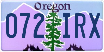 OR license plate 072IRX