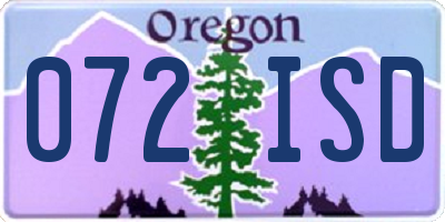 OR license plate 072ISD