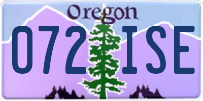 OR license plate 072ISE
