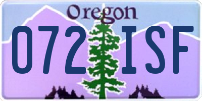 OR license plate 072ISF