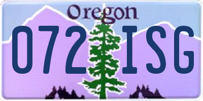 OR license plate 072ISG