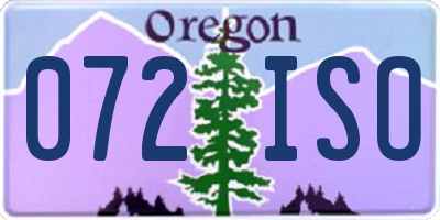 OR license plate 072ISO