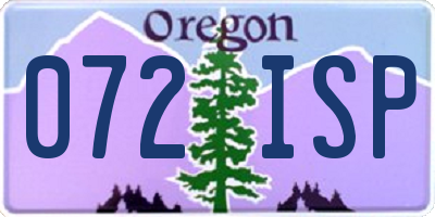 OR license plate 072ISP