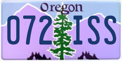 OR license plate 072ISS