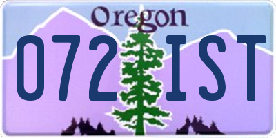 OR license plate 072IST