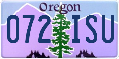 OR license plate 072ISU