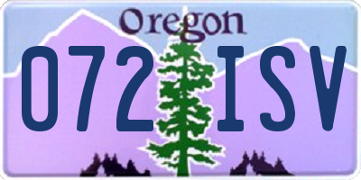 OR license plate 072ISV