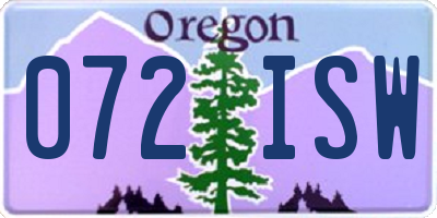 OR license plate 072ISW
