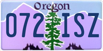 OR license plate 072ISZ