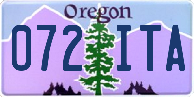 OR license plate 072ITA