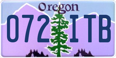 OR license plate 072ITB