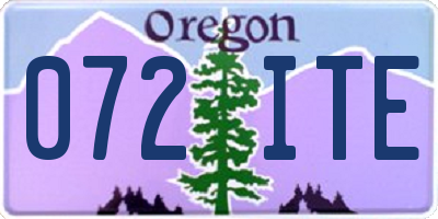 OR license plate 072ITE