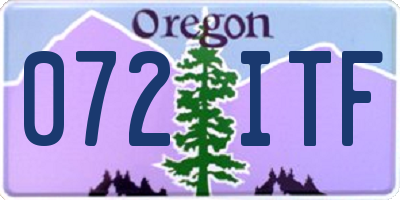 OR license plate 072ITF