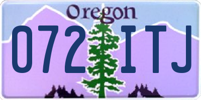 OR license plate 072ITJ