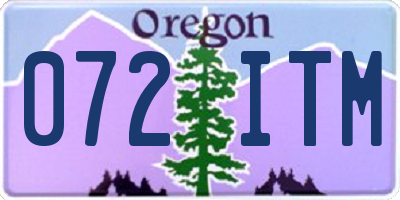 OR license plate 072ITM