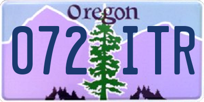 OR license plate 072ITR