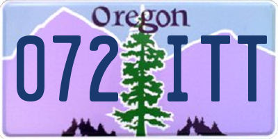 OR license plate 072ITT