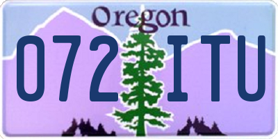 OR license plate 072ITU