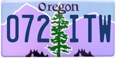 OR license plate 072ITW