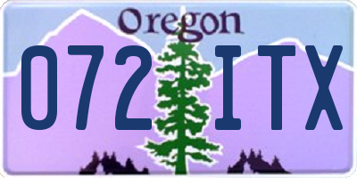 OR license plate 072ITX