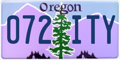 OR license plate 072ITY