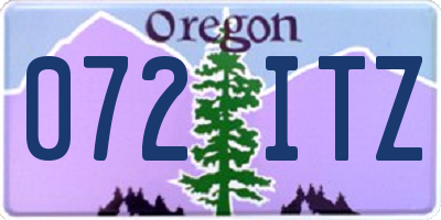 OR license plate 072ITZ