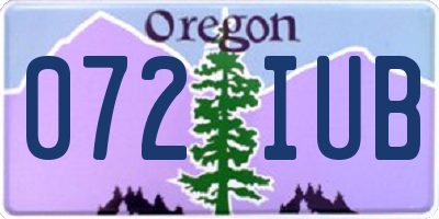 OR license plate 072IUB