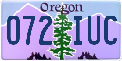 OR license plate 072IUC