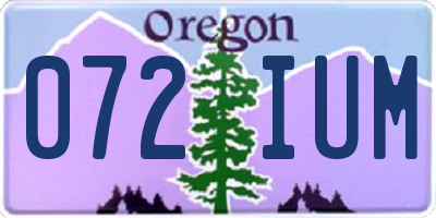 OR license plate 072IUM