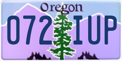 OR license plate 072IUP