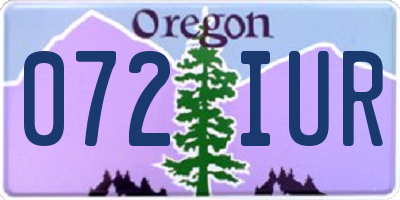 OR license plate 072IUR
