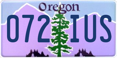 OR license plate 072IUS