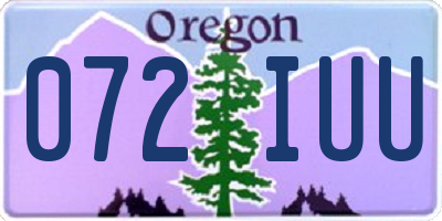 OR license plate 072IUU