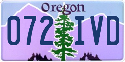 OR license plate 072IVD