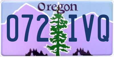 OR license plate 072IVQ