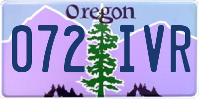 OR license plate 072IVR