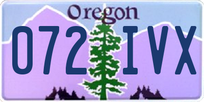 OR license plate 072IVX