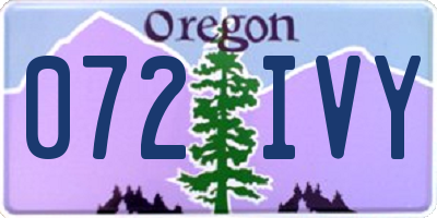 OR license plate 072IVY