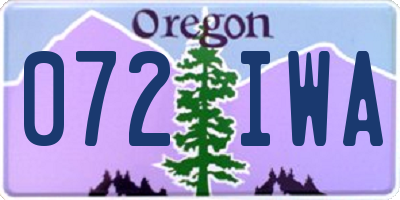 OR license plate 072IWA